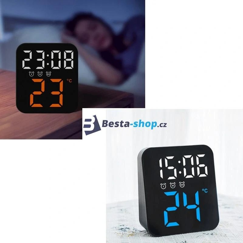 Hodiny s budíkem a LCD displejem