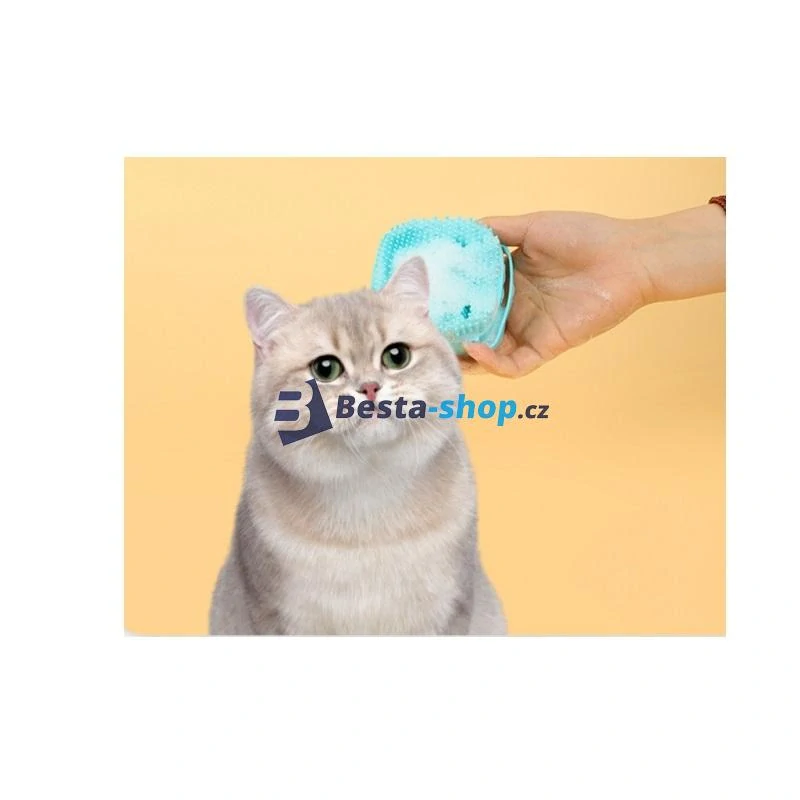 Silikonový kartáč na mytí domácích mazlíčků mátový