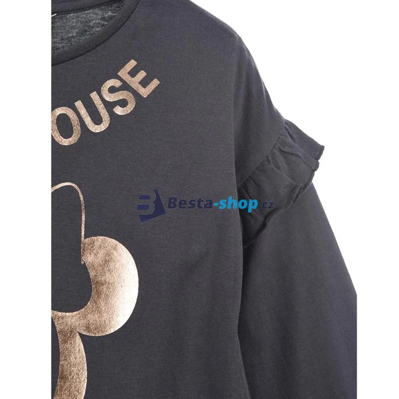 Tričko pro dívky s motivem Minnie – světle šedé, dlouhý rukáv