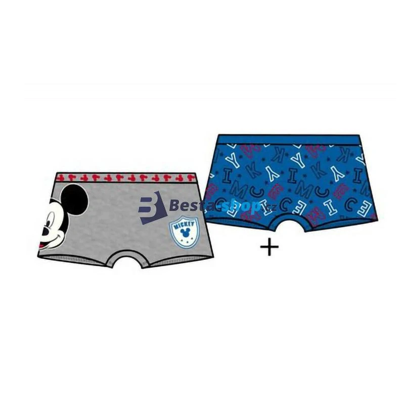 Chlapecké bavlněné spodní prádlo - Mickey 2 ks Boxerky modré, šedé