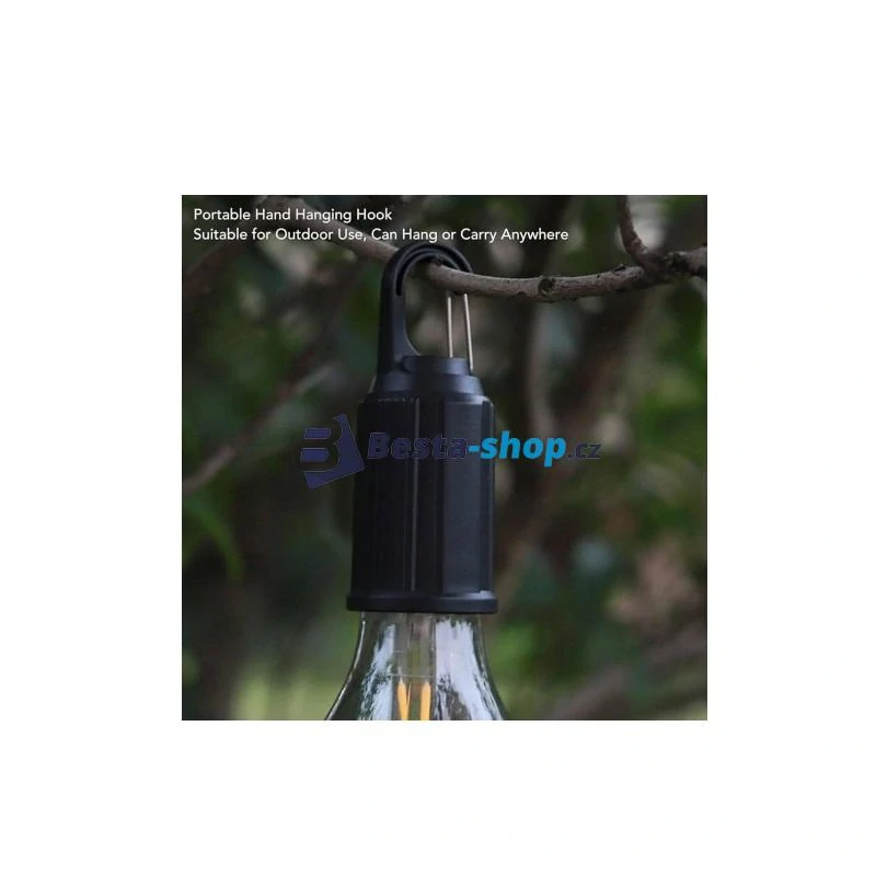 Solární žárovka 18 cm na karabinu