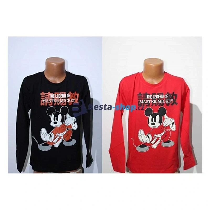 Chlapecké tričko s dlouhým rukávem mistr Mickey černé