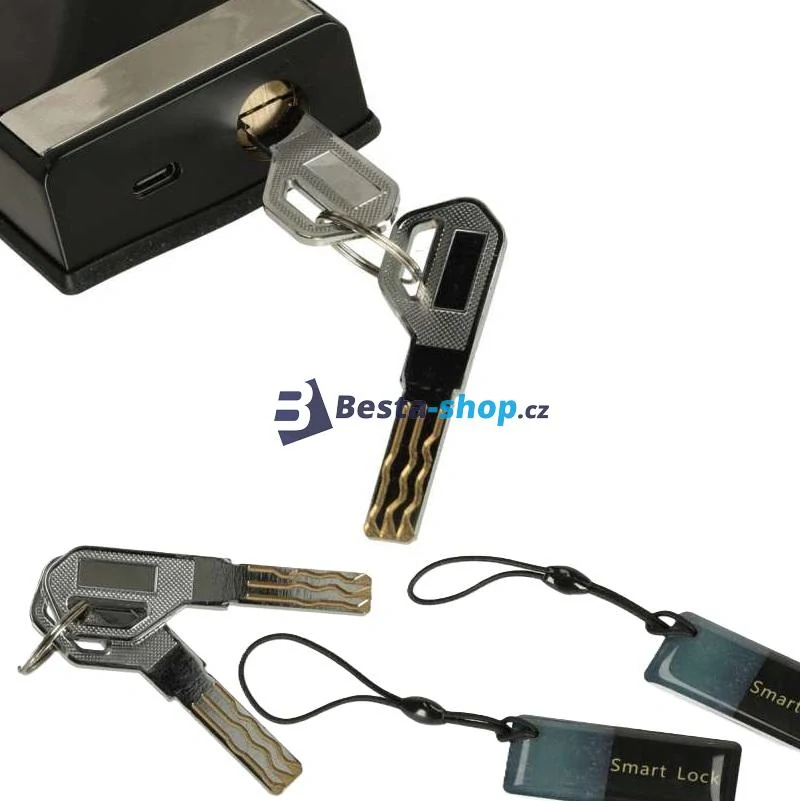 Kódový zámek s dotykovou klávesnicí a čtečkou otisků prstů, Bluetooth, černý