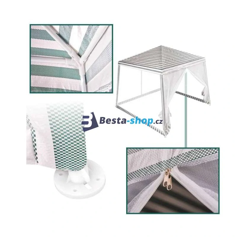 Zahradní altán / párty stan s moskytiérou bílá 3 x 3 m