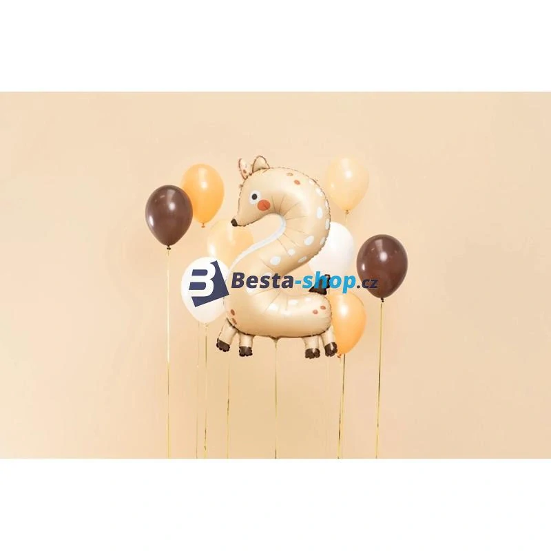 Fóliový balón číslo 2 Srneček 65x102 cm