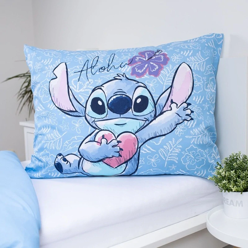 Bavlněné povlečení 140x200 + 70x90 cm - Lilo a Stitch Modré