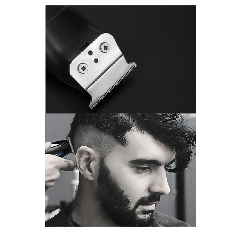 Bezdrátový zastřihovač / holicí strojek na vlasy s nástavci (USB-C), modrý