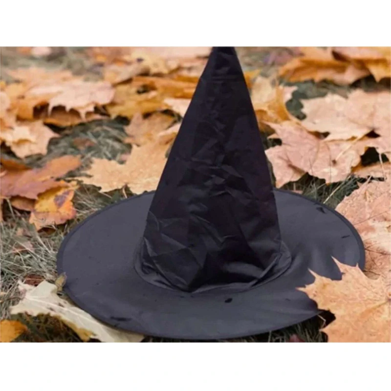 Čarodějnický klobouk na Halloween – černá špičatá čepice ke kostýmu čarodějnice