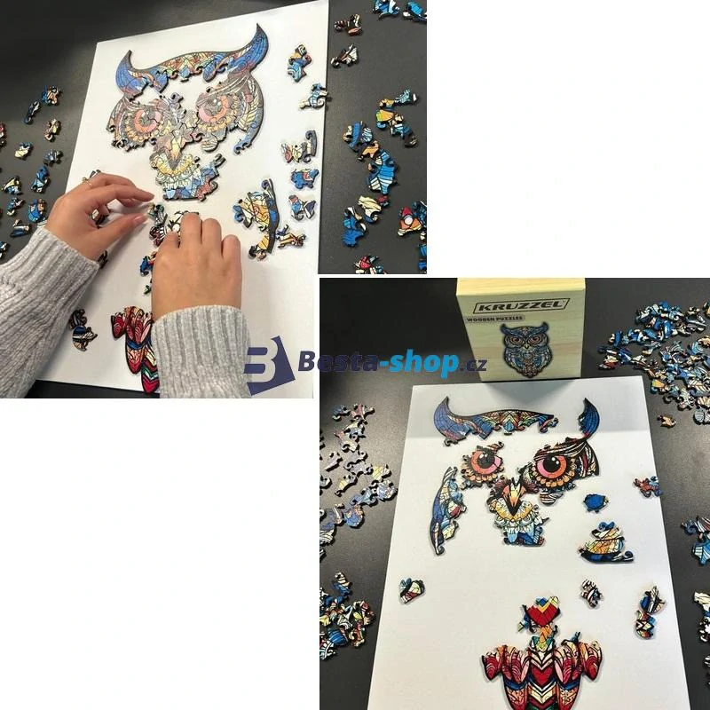 Dřevěné puzzle Sova 177 dílků Kruzzel 