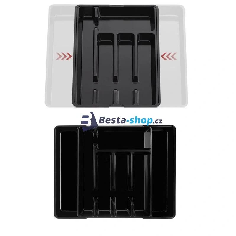 Organizér do kuchyňské zásuvky - plastová vložka 27,5 - 44,5 x 36,5cm
