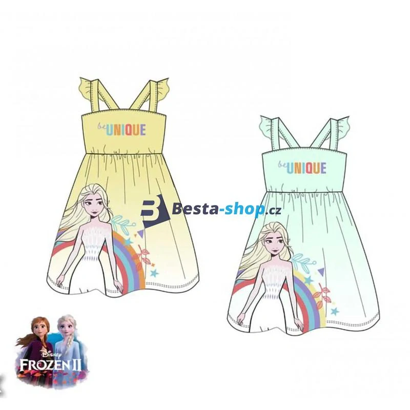 Dívčí bavlněné letní šaty Ledové království Elsa - mentolové