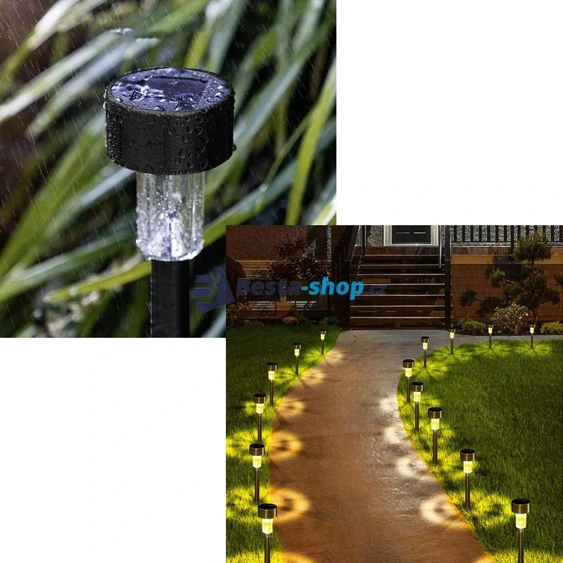 Solární zahradní světla - 10 ks - teplá bílá 37 cm