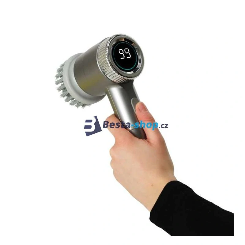 Elektrický rotační čisticí kartáč 5v1 s LED displejem – bezdrátový