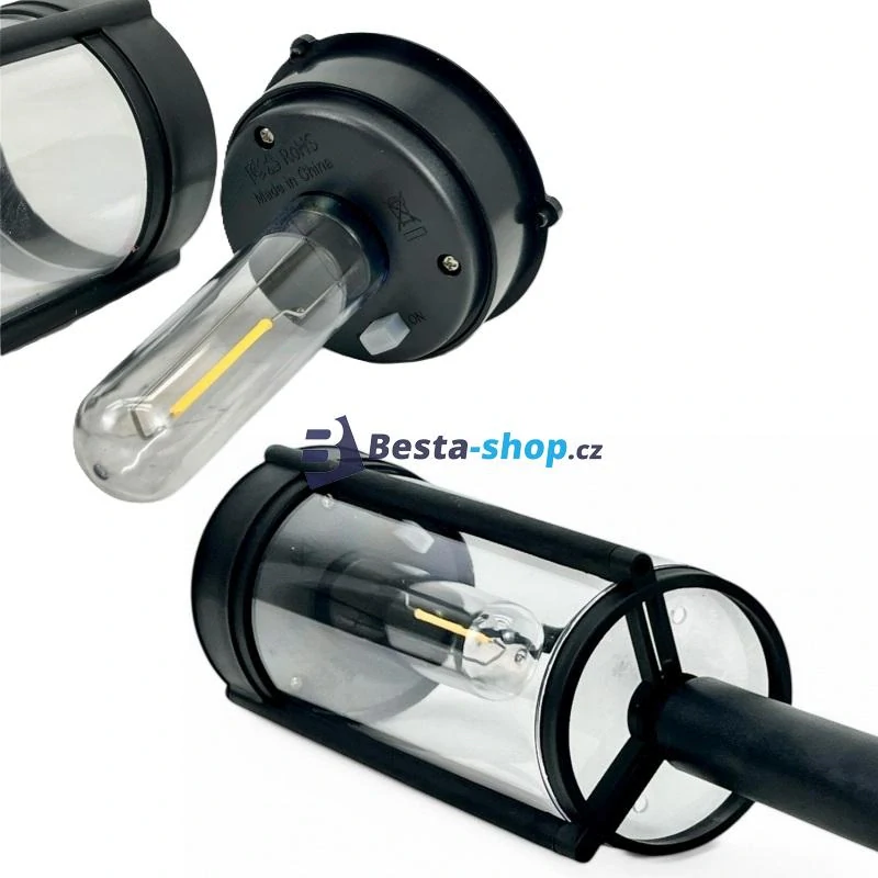 LED solární zahradní lampa teplá bílá 58cm