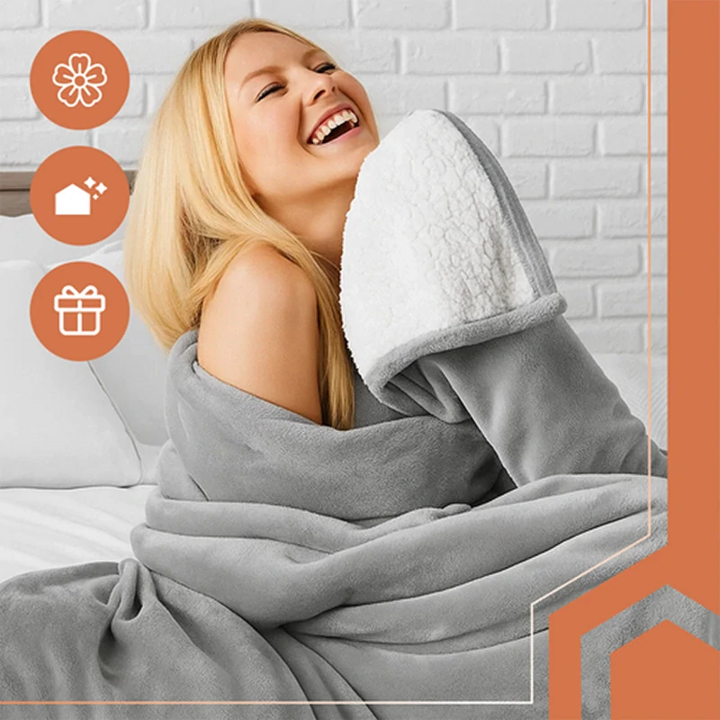  Dvouvrstvá oboustranná deka Ruhhy 150×200 cm světle šedá 
