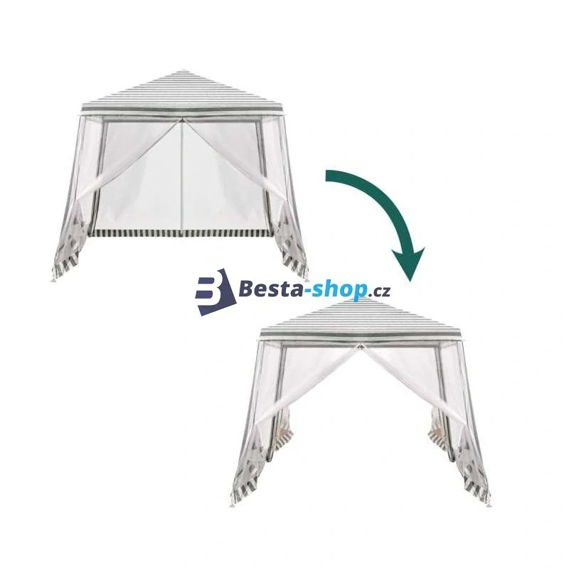 Zahradní altán / párty stan s moskytiérou bílá 3 x 3 m
