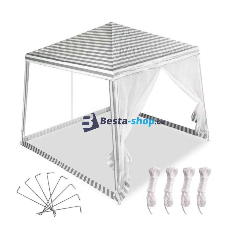 Zahradní altán / párty stan s moskytiérou bílá 3 x 3 m