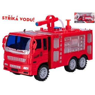 Interaktivní hasičské auto 19 cm se setrvačníkem a vodní hadicí