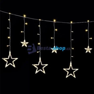 Vánoční LED řetěz hvězdičky 138 LED - studená bílá