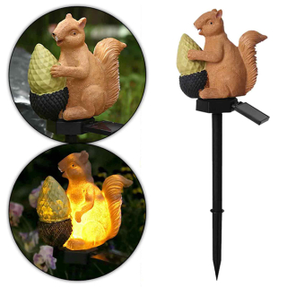 Zahradní solární světlo Veverka 14cm