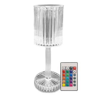 Křišťálová stolní lampa 16 barev 25 cm