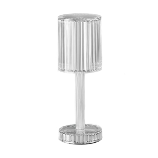 Křišťálová stolní lampa bílá 25 cm