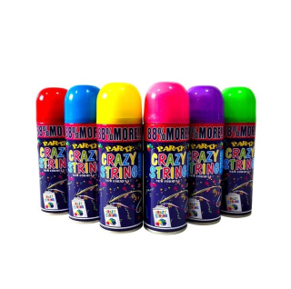 Párty nudle Crazy String Spray 250 ml 6 různých barev