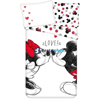 Dětské bavlněné povlečení Mickey a Minnie – 140 × 200 + 70 × 90 cm