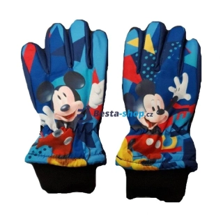 Dětské lyžařské rukavice 5 prstů - Mickey Mouse modré