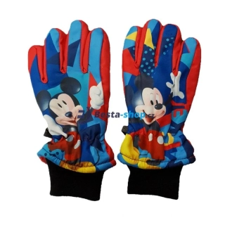Dětské lyžařské rukavice 5 prstů - Mickey Mouse červené