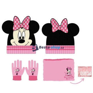 Dívčí zimní set Minnie čepice, rukavice, šála