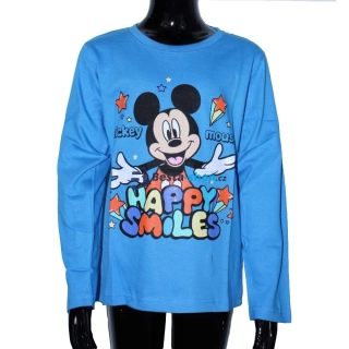 Tričko pro kluky s dlouhým rukávem – motiv Mickey Mouse, světle modré