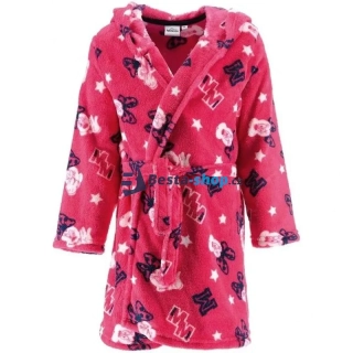 Dívčí hřejivý fleece župan s kapucí a ušima Minnie Mouse růžový