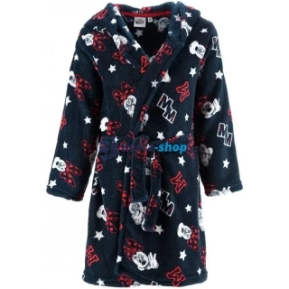Dívčí hřejivý fleece župan s kapucí a ušima Minnie Mouse modrý