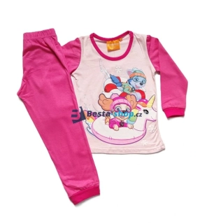 Bavlněné dívčí pyžamo s motivem Tlapková Patrola – světle růžové