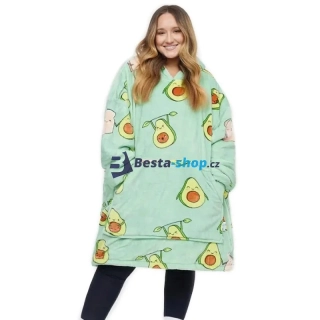 Deka s kapucí a rukávy avokádo