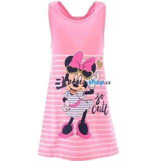 Dívčí bavlněné letní šaty Minnie Mouse - růžové