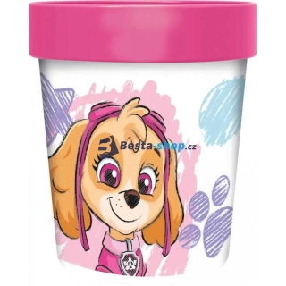 Plastový kelímek Premium - Tlapková patrola 250ml růžový