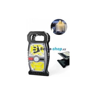 Solární kempingová lampa 23cm na klip přenosná