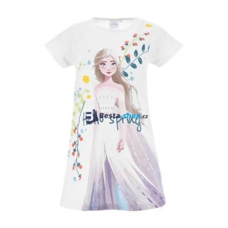 Dívčí bavlněné letní šaty Ledové království Hello spring - bílá