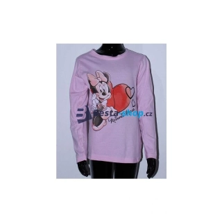 Dívčí tričko s dlouhým rukávem Minnie růžové