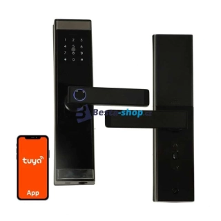Kódový zámek s dotykovou klávesnicí a čtečkou otisků prstů, Bluetooth, černý