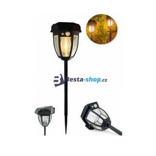 LED solární zahradní lampa / osvětlení domu s pohybovým senzorem teplá bílá
