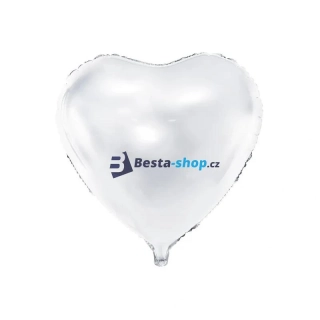 Fóliový balón srdce bílé 45 cm