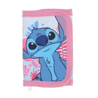 Dětská peněženka Stitch – růžová 13,5 x 9 cm