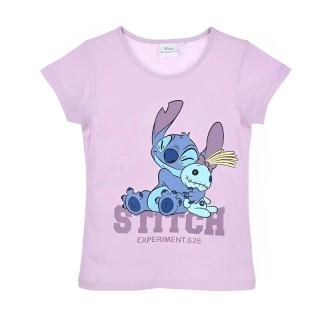 Dívčí tričko s krátkým rukávem Stitch fialové