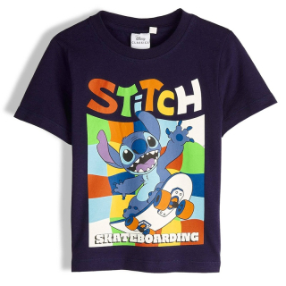 Chlapecké tričko s krátkým rukávem Stitch tmavě modré Skateboard